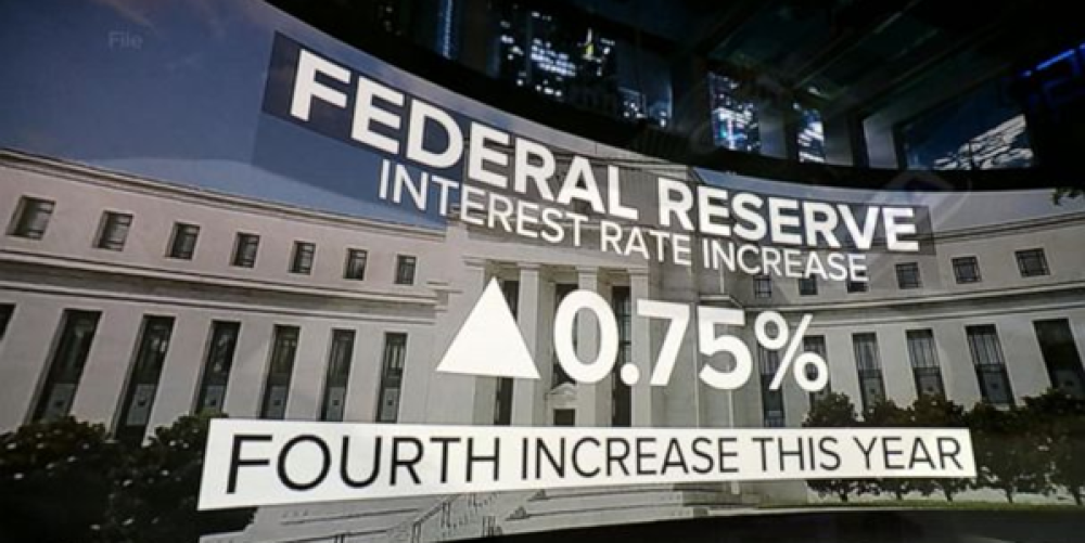 Fed Hikes Interest Rates by 75 Basis Points Again, Powell Says 'Very Premature' to Talk about Pause