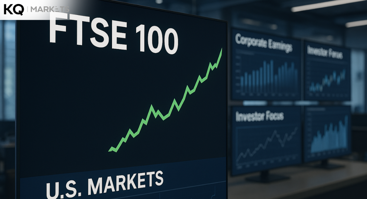 FTSE 100 rises with corporate earnings season in focus, US markets show mixed trends – financial charts and business news updates