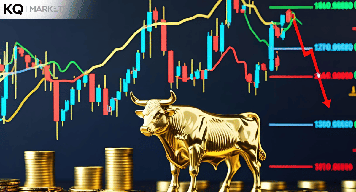 Gleaming gold bars reflecting light, symbolizing value and market strength.